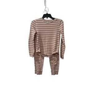 Madewell Womens Striped Pajama Set With Long-Sleeve Top(XS) & Drawstring Pants(S